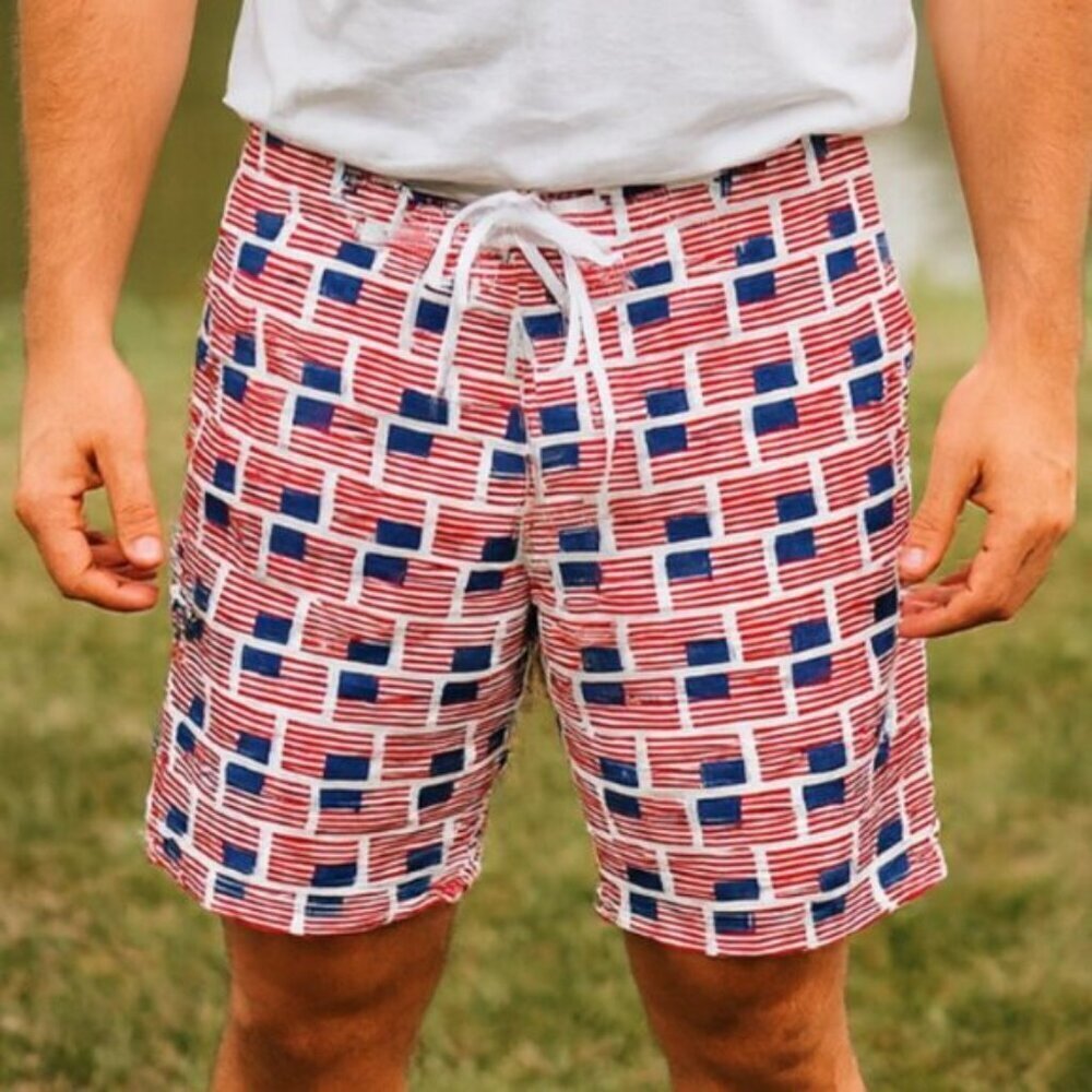 Old Navy Men's Size Small American Flag Patriotic Swimming Trunks